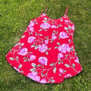 Floral Red and Purple Spaghetti Strap Dress